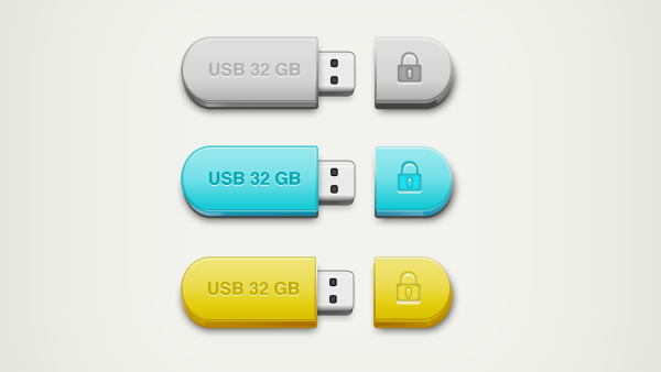 Иконка USB флешки (PSD)